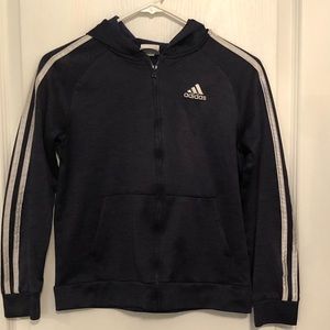 Blue and white USED kids Adidas jacket
